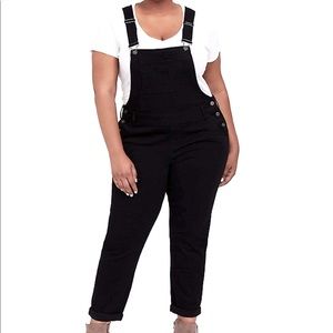 Torrid cropped denim overalls